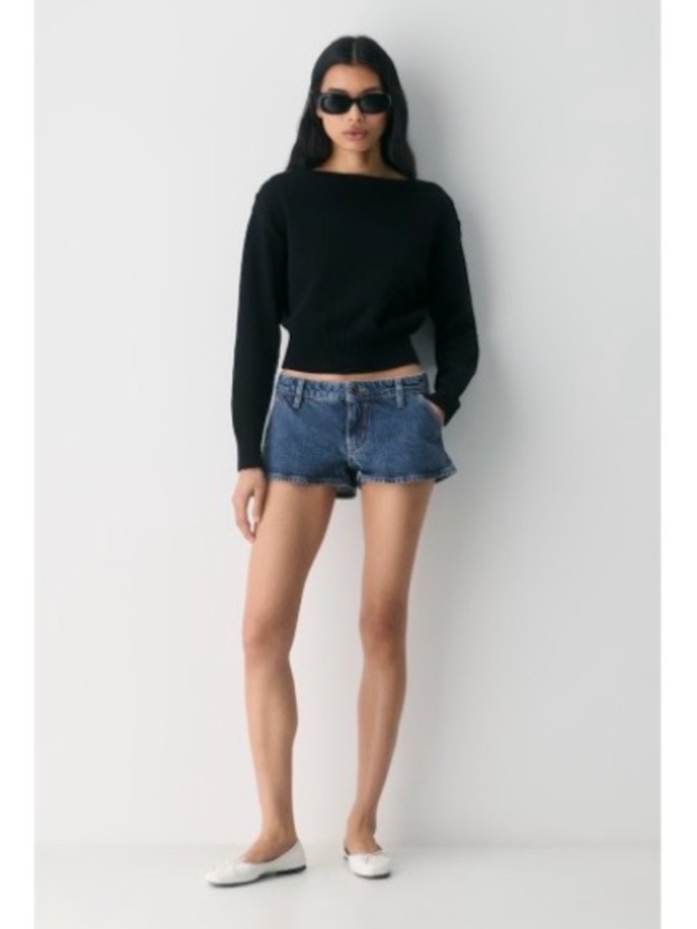 Wilfred Dark Blue Denim Jean Shorts
